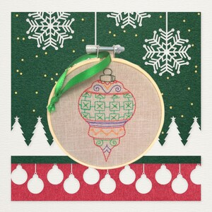 Embroidered Christmas Ornaments - Embroidered Holiday Ornament - Hoop Christmas Tree Ornaments- Embroidered Ornament - Christmas Hoop Decor