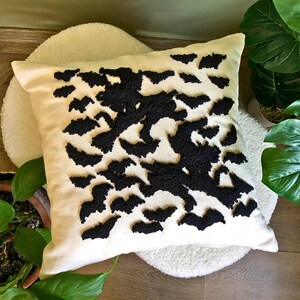 Double Sided Tufted Pillow Cover, Punch Needle Pillow Cover, Hand Tufted Pillowcase, Fun Home Decor, Halloween Home Decor, Spooky Gift