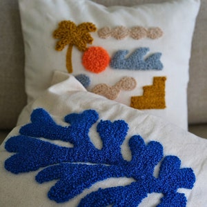 Tufted Pillow Cover Set, Punch Needle Pillow Cover, Hand Tufted Pillowcase, Cushion Cover, Fun Punch Needle Pillow Cover, Punch pillowcase