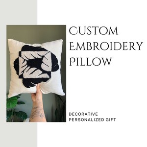 Personalized Pillow, Punch Needle Pillow, Handmade Home Decor, Textured Cushions, Unique Pillow Designs, Modern Needle Art, Embroidered Home