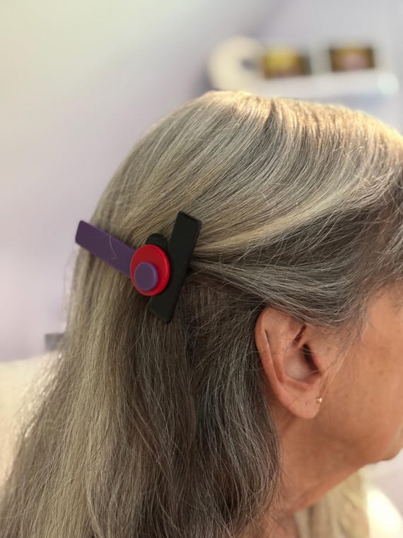 1980"S LEFT / RIGHT acrylic barrettes