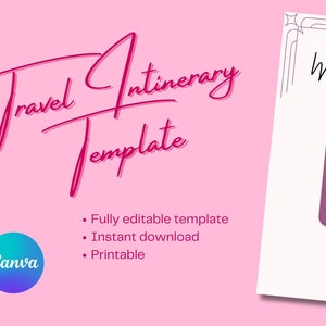 Travel Itinerary Template | Canva Template | Fully Editable Travel Agent Itinerary