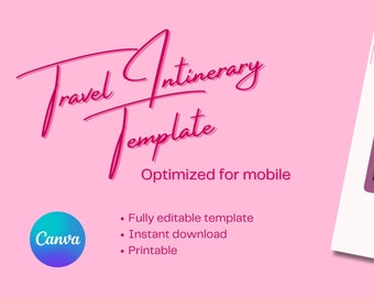 Travel Itinerary Template for Mobile | Canva Template | Travel Agent Mobile Template