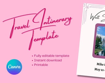Travel Itinerary Template | Canva Template | Fully Editable Travel Agent Itinerary