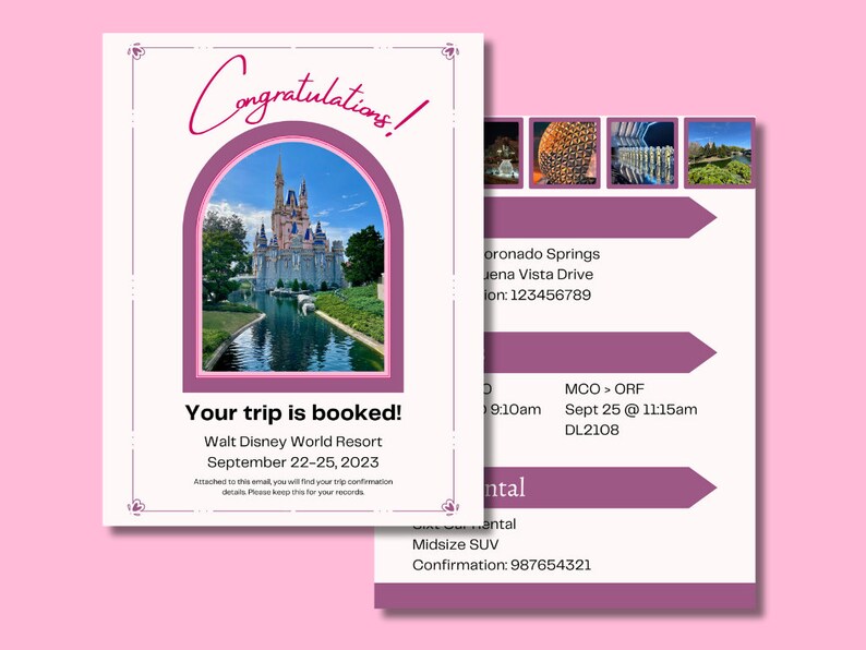 Reservation Confirmation Template | Canva Template | Template for ...