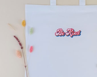 Tote Bag * Sac en coton * Sac en tissu * Sac en jute * Totebag * Sac * Sac * Pochette * Coton * Broderie * Be Kind *