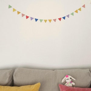 Mini Wimpelkette aus Papier * Mini Papier Wimpelgirlande * Girlande * Kinderzimmer * Regenbogen Farben * Dekoration