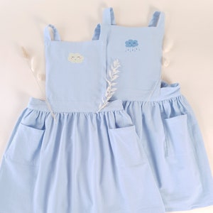 Apron children * Cloud embroidery * Apron dress * Children's apron * Linen apron * 4-7 years * 8-11 years * Personalizable with name