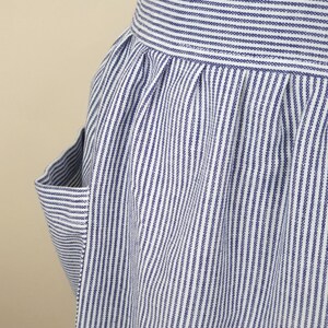 Apron Striped Apron Dress Apron Cotton Women Blue Striped Apron image 7