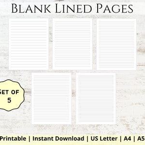 Printable Lined Paper. Wide Ruled Paper. College Ruled Paper. Digital Lined  Paper. Lined Pages. Printable Note Paper 