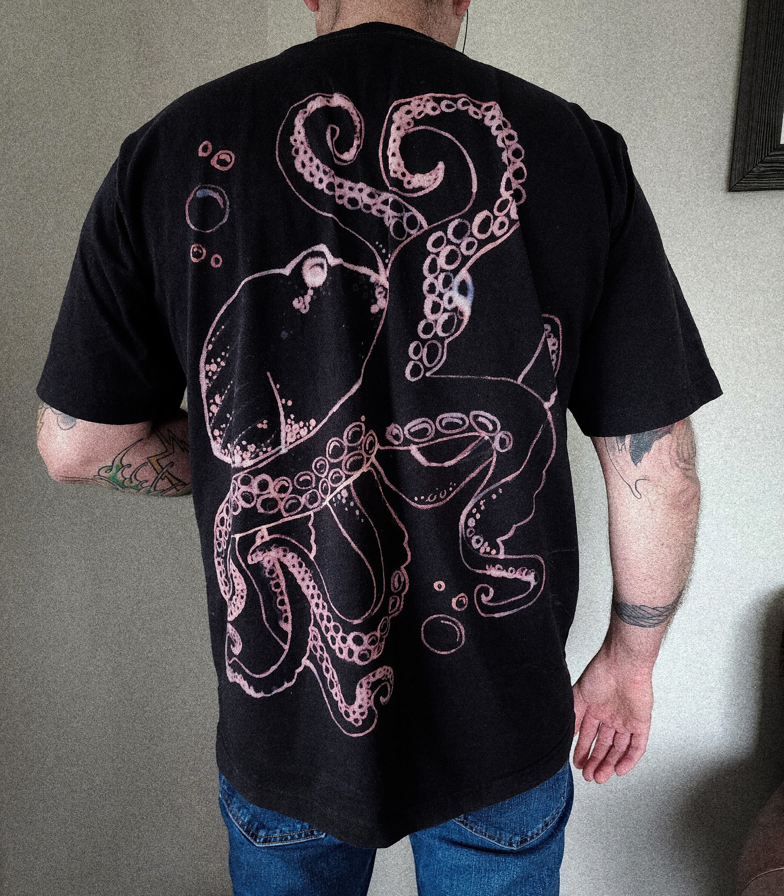 Black bleached shirt Etsy Nederland