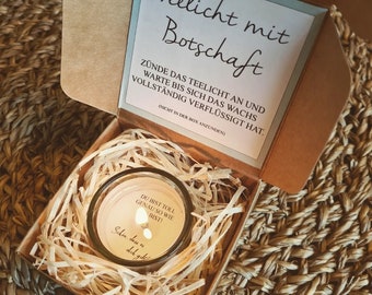 Tealight with message''It's nice that you exist'' Birthday Valentine's Day Mother's Day Gift Present Attention Gift Idea