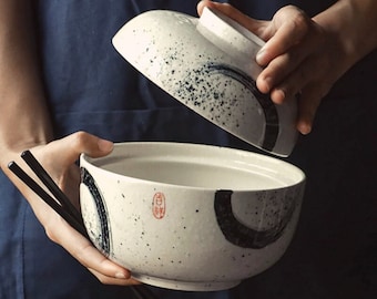 Instant Noodles Bowl with Lid Japanese Style Students Noodle Soup Bowl Tableware Instant Noodles Bowl with Lid Japanese Style Students Noodle Soup Bowl Tableware