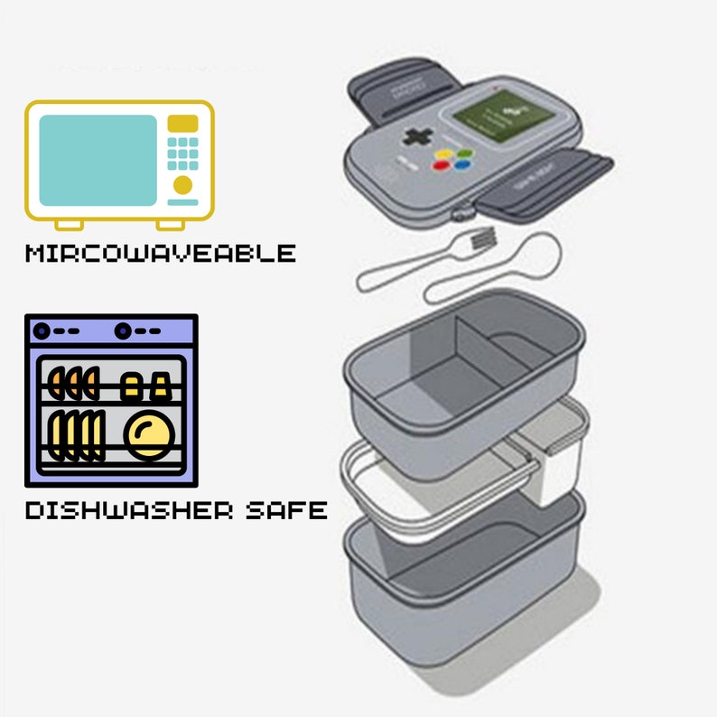 Game Boy Bento Box Double Layer Bento Box Lunch Box for Etsy