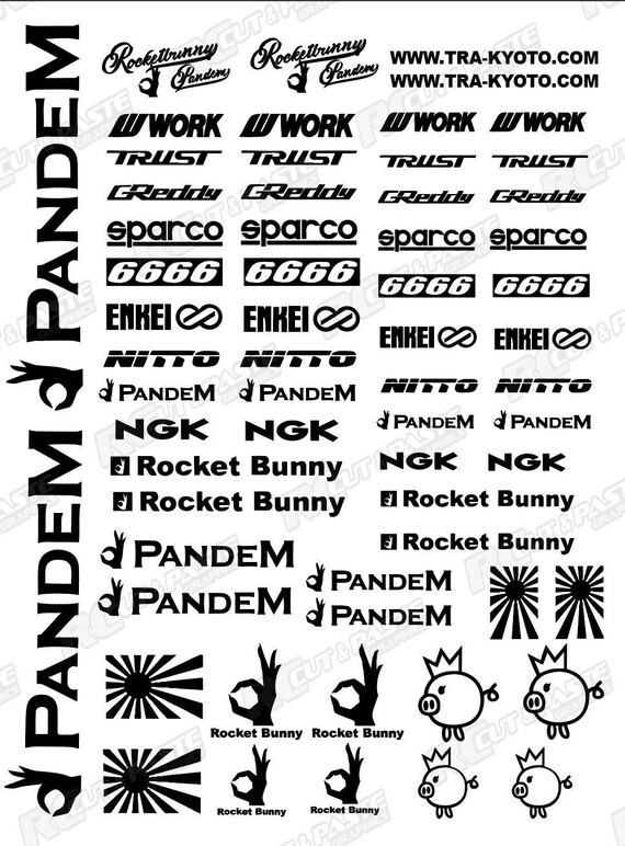Rocket Bunny Sticker Decal Sheet 1/10 Scale RC Decal Sheet Etsy