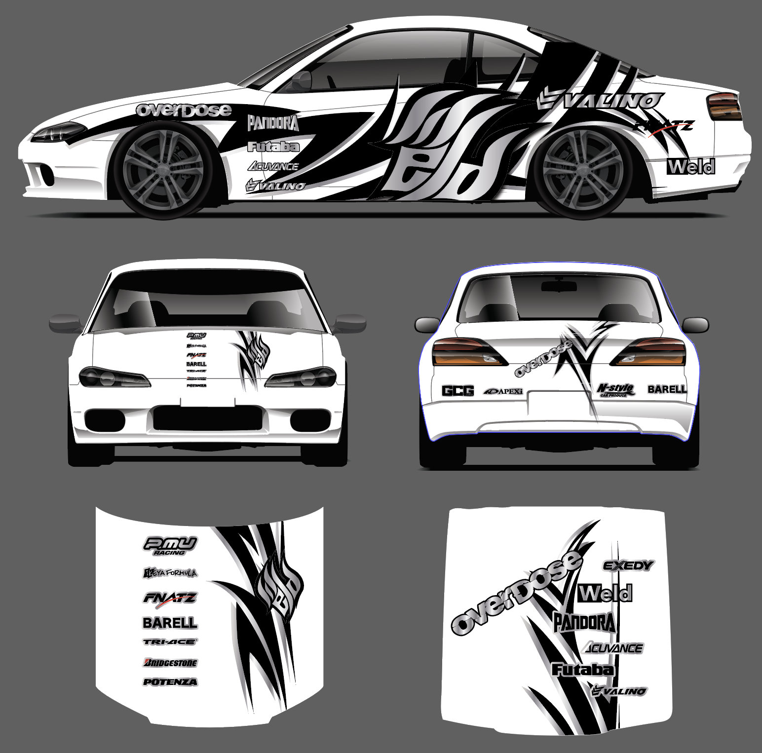 1/10スケールRCドリフトカラーリングキット - ウェルドカラーリング