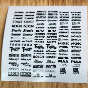 Calcomanías de patrocinadores para autos RC a escala 1:24-28