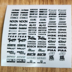 1:24 - 28 Scale RC Car Sponsor Decals