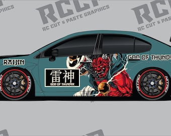 Kit de pintura para drift RC em escala 1/10 - Raijin Thunder God