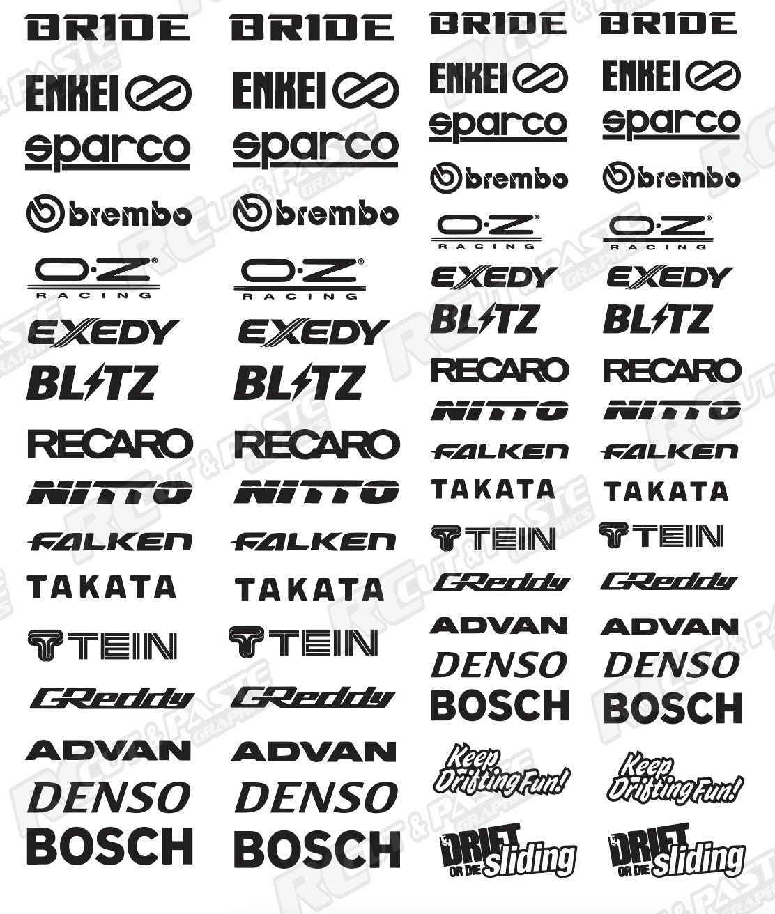 22 Car Sponsor JDM Decal Pack! JDM Racing Sticker Vinyl Windshield