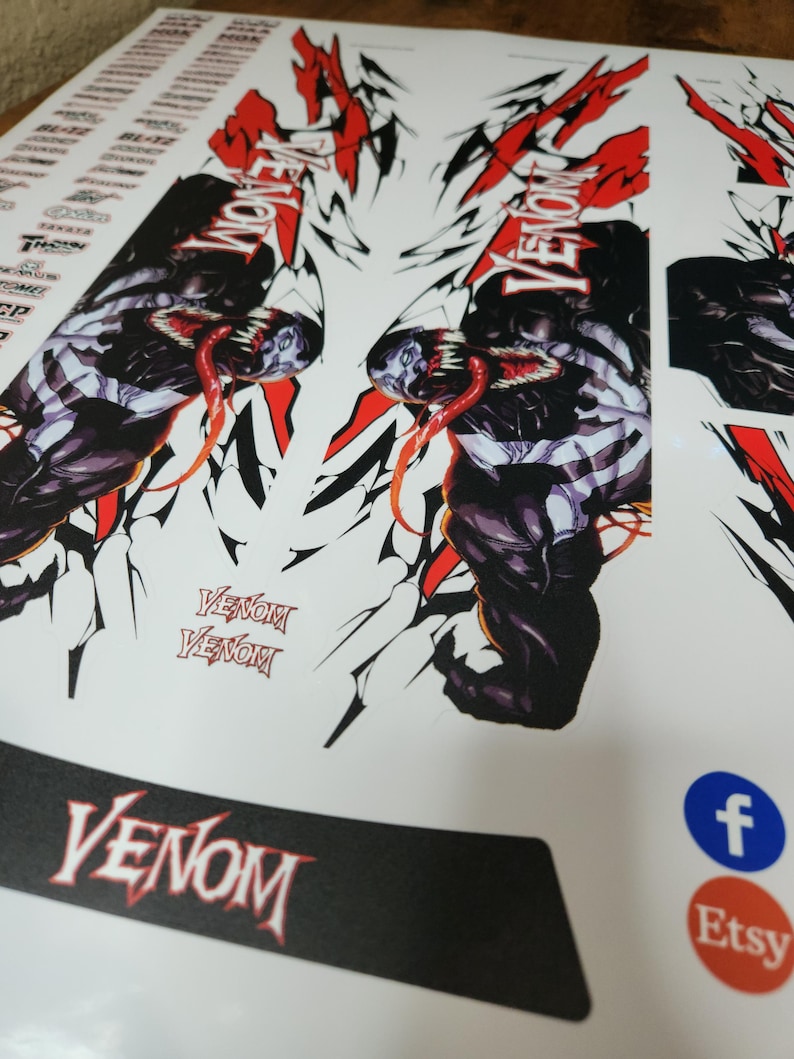 Venom Comic Sticker 1/10 and 1/24 Scale RC Drift Livery Kit - Venom - Etsy