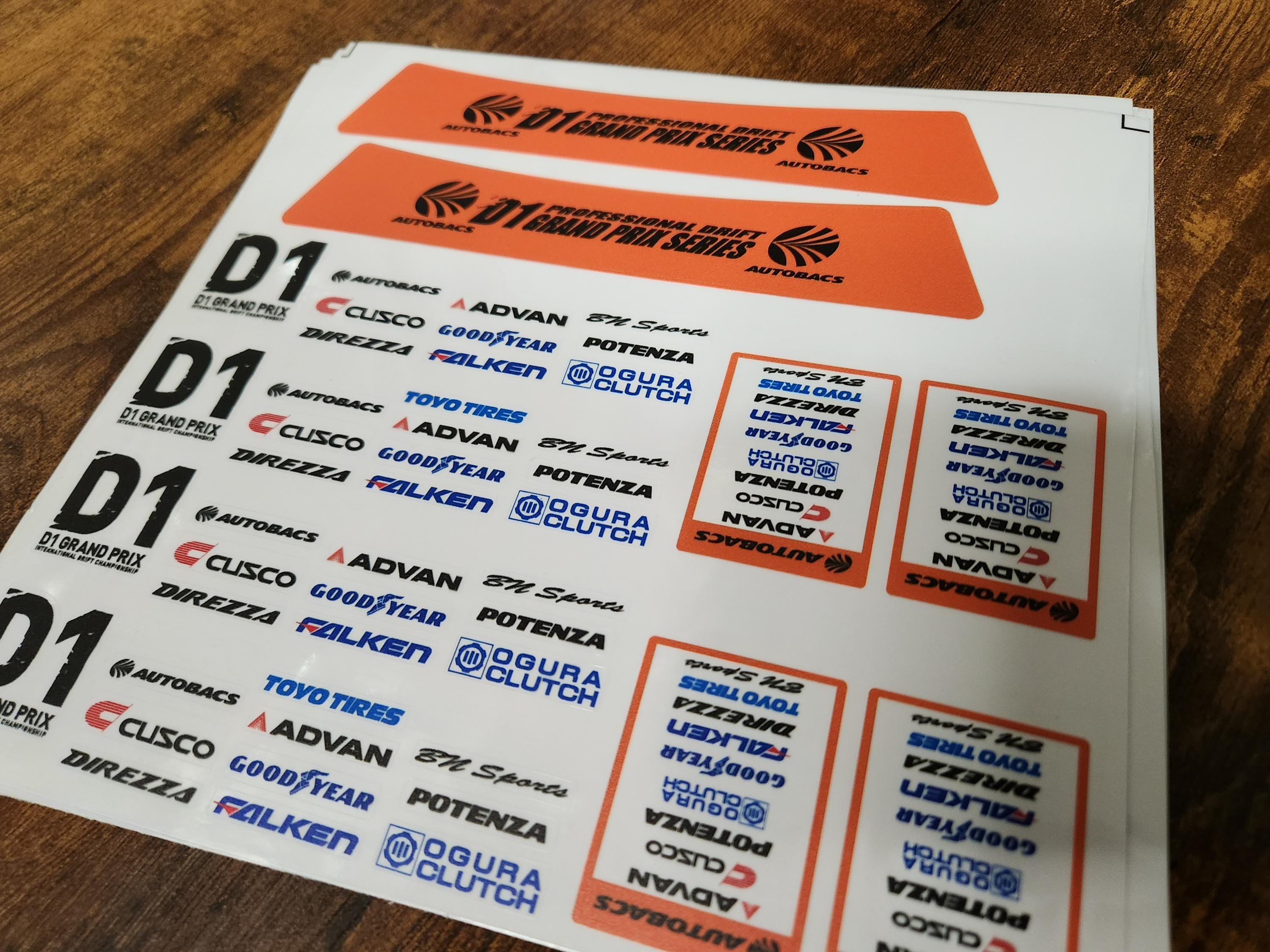 D1 Grandprix Decal Sheet - 1/10 Scale RC Decal Sheet (PRE-CUT) - Etsy