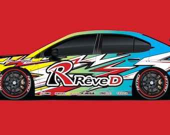 1/10 Scale RC Drift Livery Kit - Reve D - CHROME