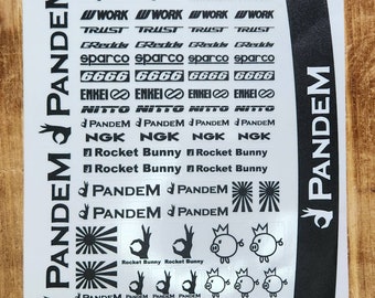 Rocket Bunny Sticker Decal Sheet - 1/10 Scale RC Decal Sheet (PRE-CUT)