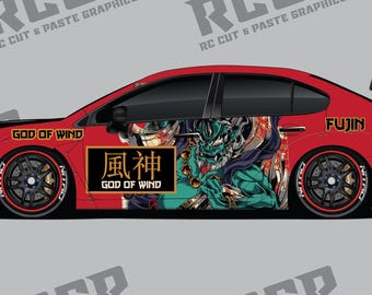 Kit de pintura para drift RC em escala 1/10 - Fujin Wind God