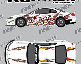 1/10 Scale RC Drift Livery Kit -  Overdose V2