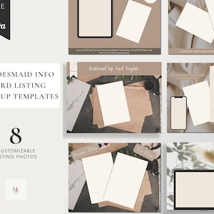 Etsy Listing Photo Mockup For Bridesmaid Information Card Template | Canva Template | Shopify Template