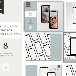 Etsy Shop Mockup, Etsy Listing Photos For Digital Phone Products,  Canva Template