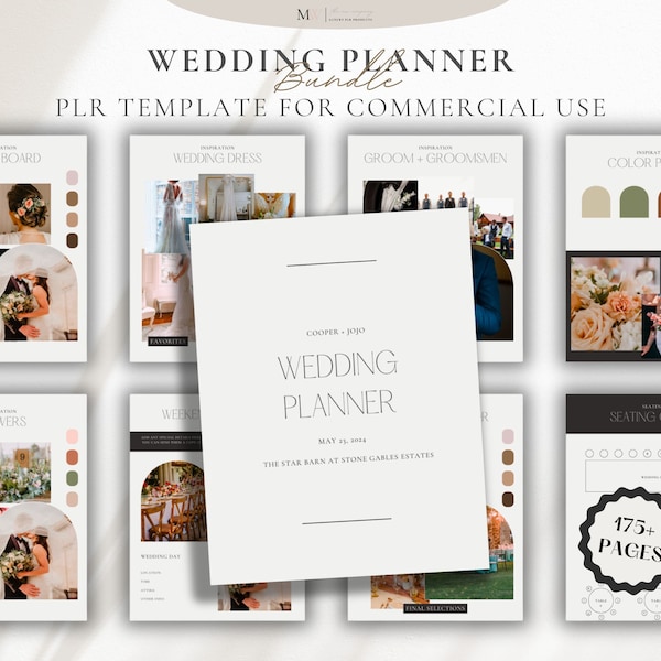 PLR Goodnotes Wedding Planner Template Bundle, Wedding Itinerary, Wedding Planning Book, Wedding Planning Checklist, Day of Binder