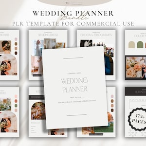 PLR Digitaler Hochzeitsplaner | PLR druckbare Vorlagen | Canva Vorlage | Hochzeitsplaner | Mobile Reiseplan | Für Sie getan | Weiterverkaufen