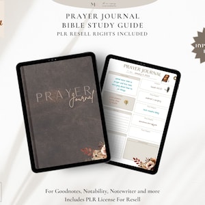 PLR Digital Journal, Bible Study Guide Canva Journal Template for women, Scripture Prompts, Girl Bible Journal, Bible Study Prayer Journal
