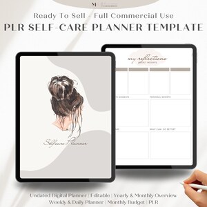 PLR Digital Planner to Resell | Undated Hyperlinked Digital Template | Editable Canva Planner Template | Linked Goodnotes Planner to Resell