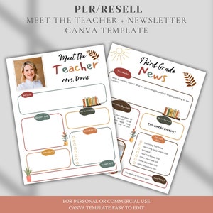 PLR Boho Meet The Teacher Template | Teacher Newsletter | Canva Template