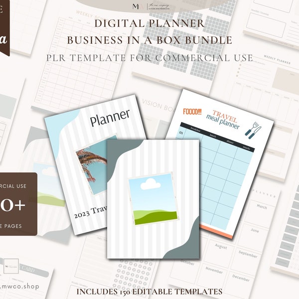 Business In A Box PLR druckbare Vorlagen, Vorlagen, kommerzielle Nutzung Planner Vorlagen, bearbeitbare Canva Planner Vorlage PLR Bundle