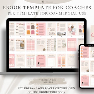 Ebook Template Canva, Course Creator Ebook Workbook Template Canva, Lead Magnet Template, Workbook Template, Coaching Canva Ebook, PLR