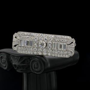 Tiffany & Co Art Deco Platinum 5.30ctw Diamond Rectangular Brooch