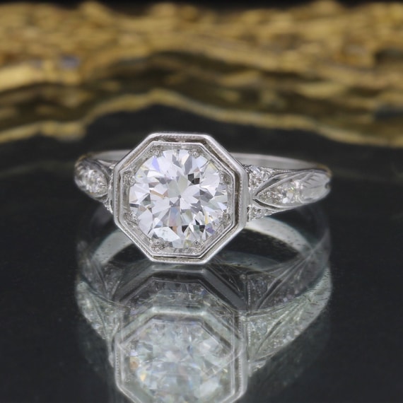 Art Deco 1.25 Carat Old European Cut Octagonal Di… - image 1