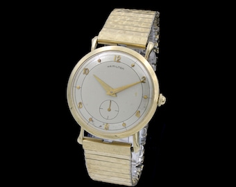 Vintage Hamilton Parker guldfärgad dressklocka | 10k, 32 mm, tvåfärgad urtavla