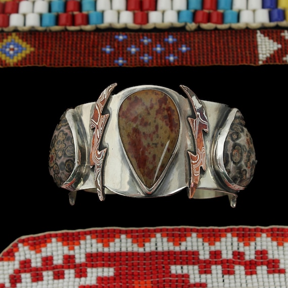Intricate Leopard Vintage Southwestern Sterling Silver Bracelet Intricate Leopard Vintage Southwestern Sterling Silver Bracelet
