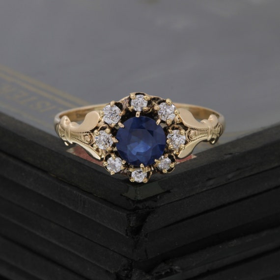 Antique Allsopp Bros. 14k Sapphire and Diamond Ha… - image 2