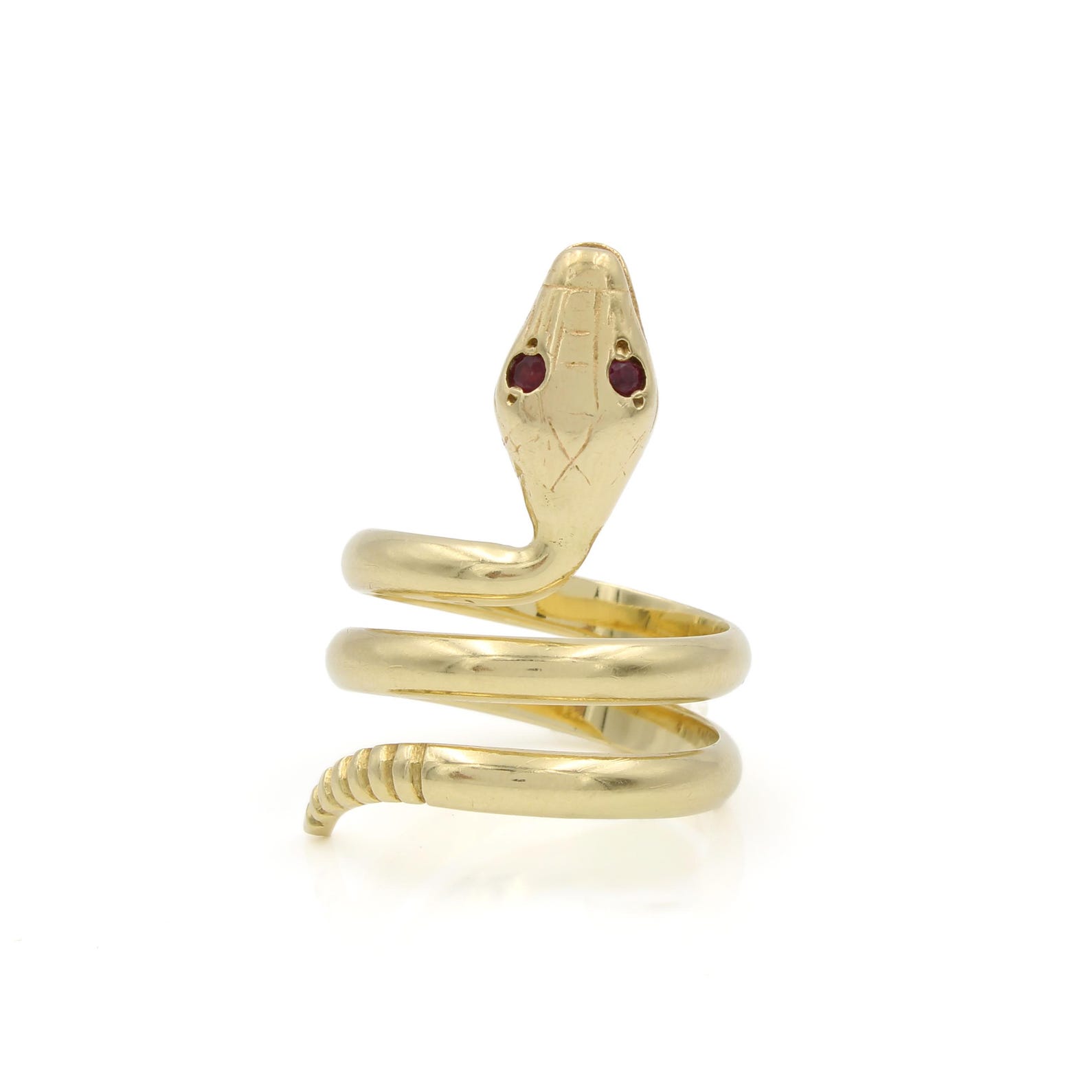 Vintage 14k Yellow Gold & Round Ruby Size 7.5 Rattlesnake Ring - Etsy