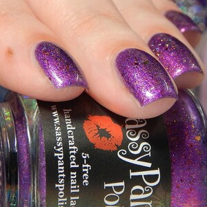 French Lavender Sunset | Indie Nail Polish 5-Toxin-Free Nail Polish aurora shimmer, holo flakies and pigment, and UCC flakies