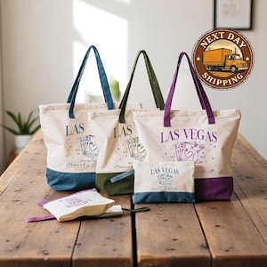 Custom Las Vegas Bachelorette Tote Bag, Personalized Bachelorette Gifts, Las Vegas Lucky In Love,Las Vegas Bach Party Gift,Bridesmaid Favors