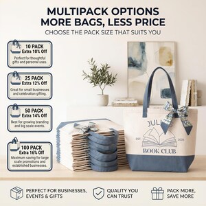 The image is an advertisement for a multipack option, showcasing various sizes of bags with different discounts and benefits.
