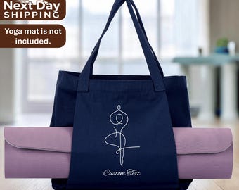 Custom Yoga Mat Tote Bag: Personalized Canvas Pilates Bag