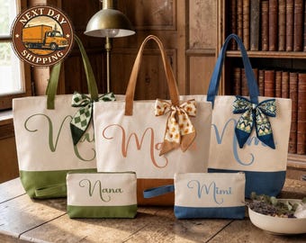 Custom Gigi Mama Grandma Tote Bag, Personalized Grandma Gift, Personalized Mother Bag, Gift for Nana, Everyday Canvas Tote